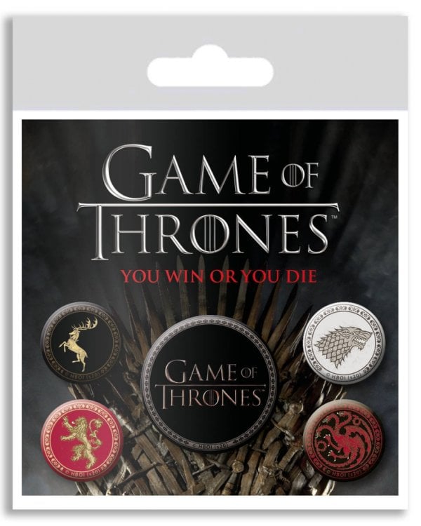 Набор значков Игра Престолов. Гербы домов
