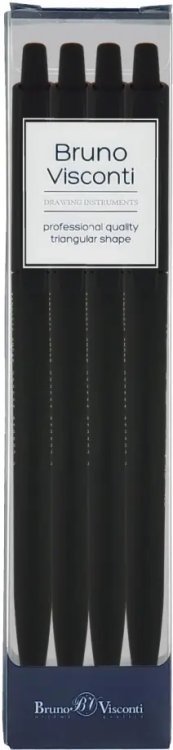 Набор шариковых ручек SlimClick. Black, синих, 4 штуки
