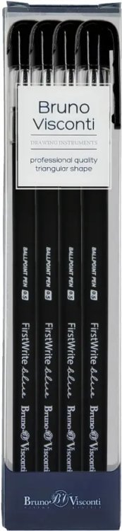Обложка книги «Набор шариковых ручек FirstWrite. Black, синих, 4 штуки»