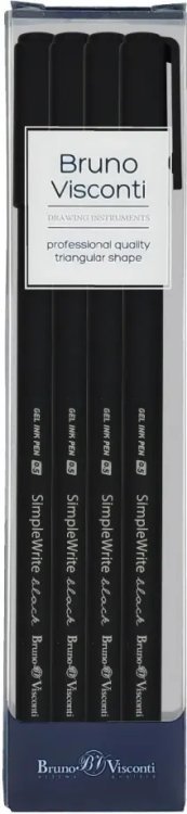 Набор гелевых ручек SimpleWrite. Black, черных, 4 штуки