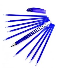 Ручка гелевая со стираемыми чернилами + 9 стержней, синяя