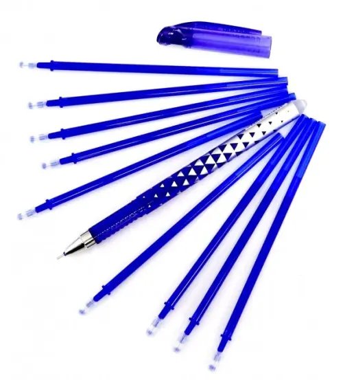 Ручки гелевые Ручка гелевая со стираемыми чернилами + 9 стержней, синяя