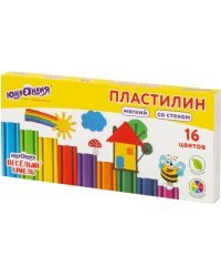 Пластилин мягкий Веселый шмель, 16 цветов, со стеком