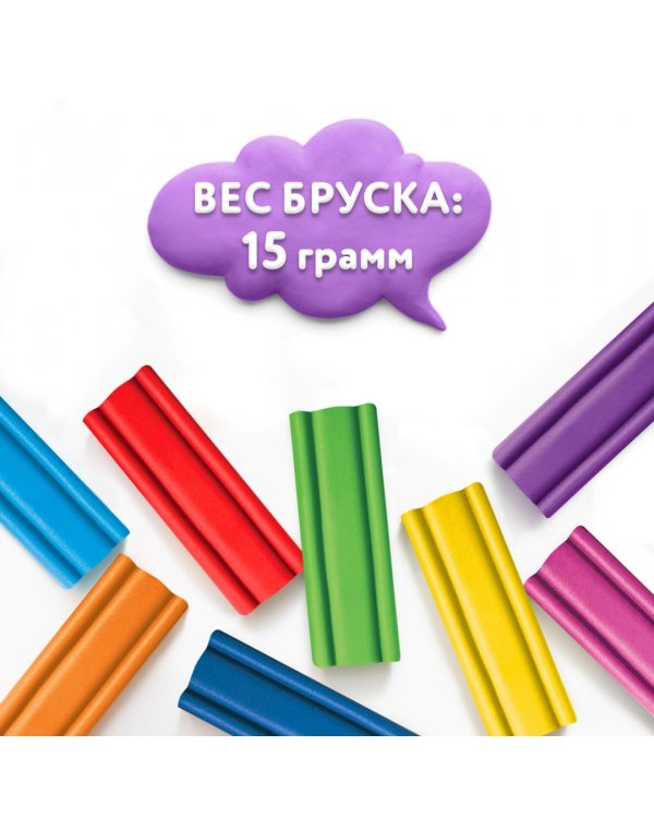Пластилин мягкий Веселый шмель, 16 цветов, со стеком