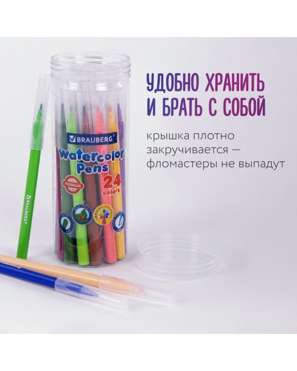 Фломастеры Premium, 24 цвета