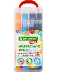 Фломастеры Kids, 12 цветов, утолщенные