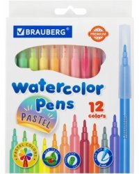 Фломастеры Premium, 12 цветов, пастельные