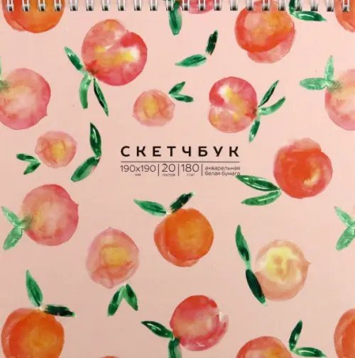 Скетчбук Сочные персики, 20 листов