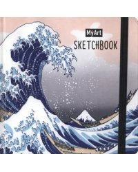 Квадратный скетчбук. Большая волна в Канагаве, 80 листов