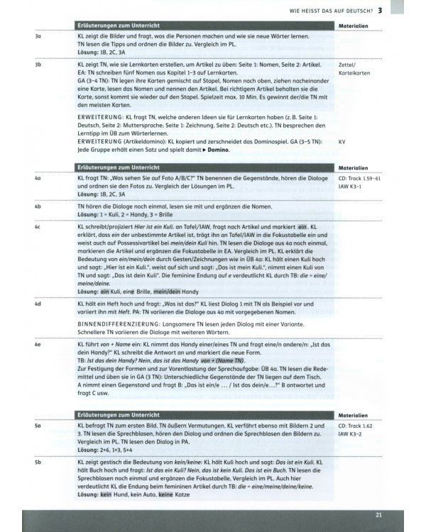 Linie 1 A1. Deutsch in Alltag und Beruf. Lehrerhandbuch