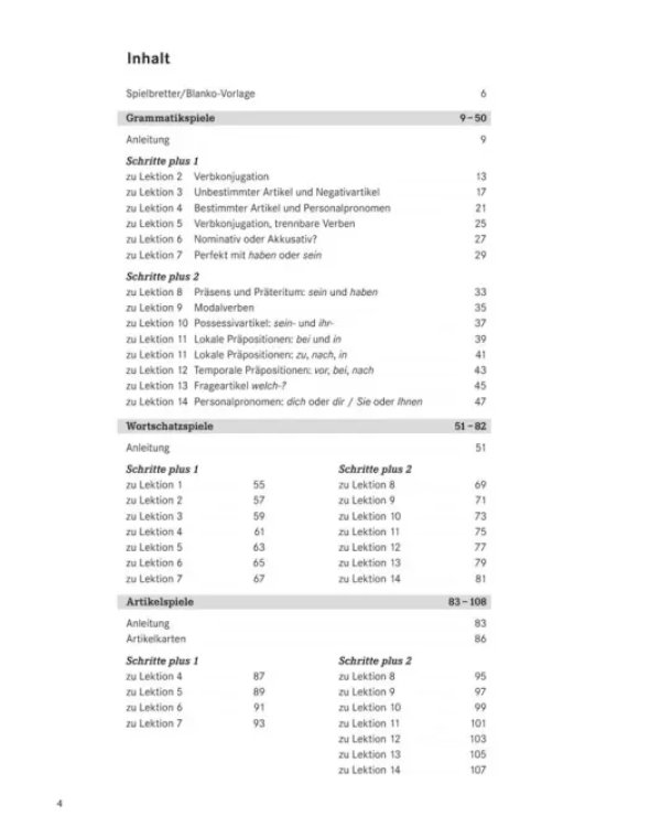 Schritte plus 1+2. Spielesammlung zu Band 1 und 2. Deutsch als Fremdsprache