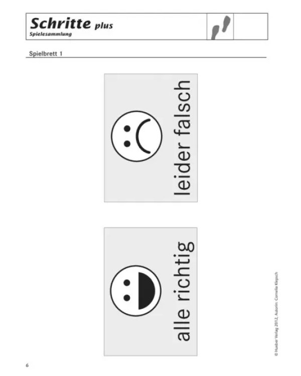 Schritte plus 1+2. Spielesammlung zu Band 1 und 2. Deutsch als Fremdsprache