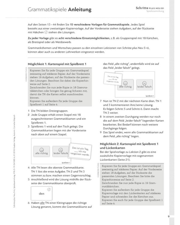 Schritte plus Neu 5+6. Spielesammlung. Deutsch als Zweitsprache