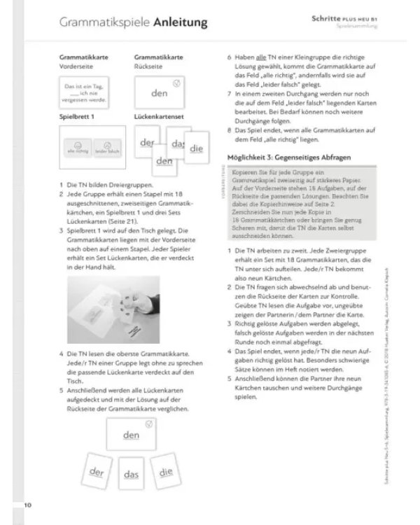 Schritte plus Neu 5+6. Spielesammlung. Deutsch als Zweitsprache