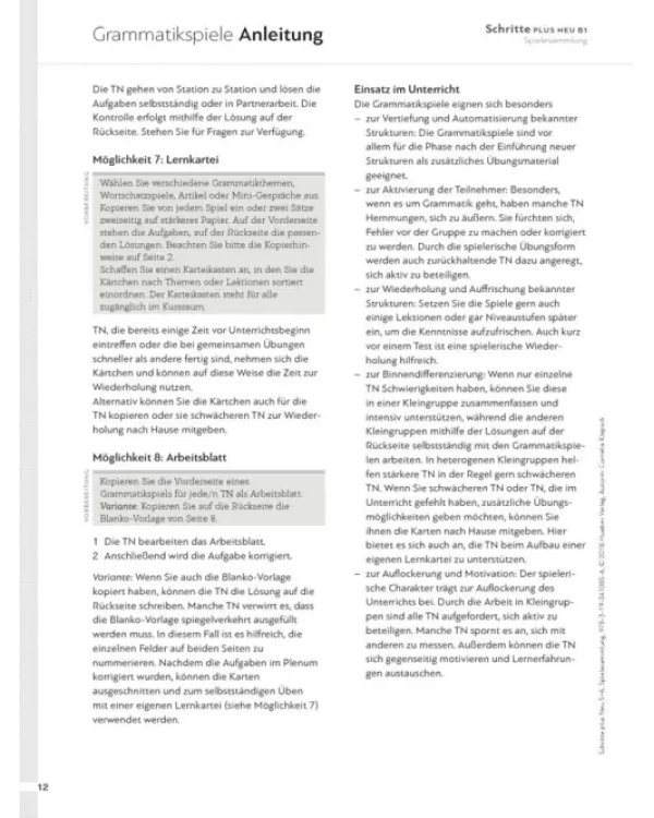 Schritte plus Neu 5+6. Spielesammlung. Deutsch als Zweitsprache