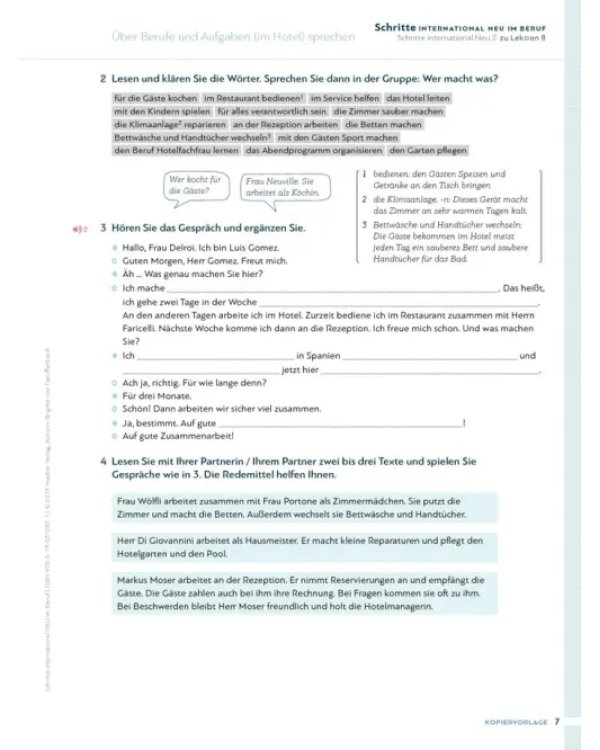 Schritte international Neu 2–6. Deutsch im Beruf Kopiervorlagen mit Audios online