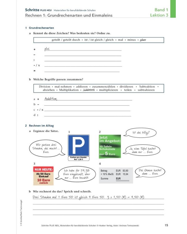 Schritte plus Neu 1+2. Materialien für berufsbildende Schulen – Kopiervorlagen