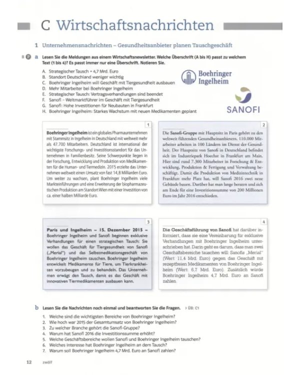 DaF im Unternehmen B1. Kurs- und Übungsbuch mit Audios und Filmen