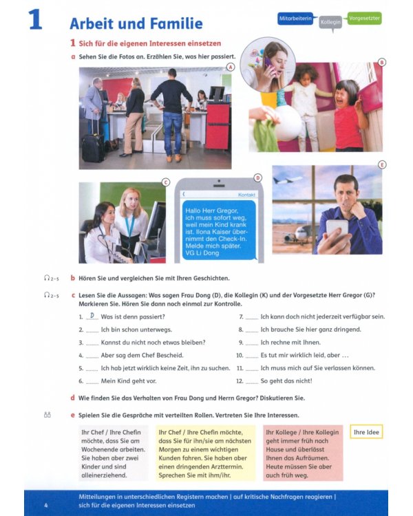 Linie 1 Beruf B2. Situationen, Redemittel, Wortschatz. Kurs- und Übungsbuch mit Audios