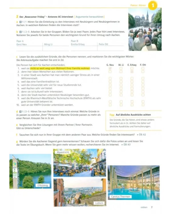 Дополнительное изображение книги «Kompass DaF B1+. Deutsch für Studium und Beruf. Kurs- und Übungsbuch mit Audios und Videos»
