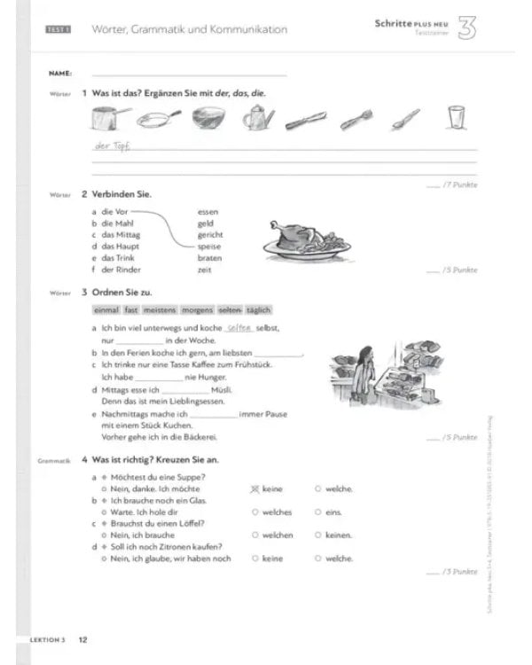 Дополнительное изображение книги «Schritte plus Neu 3+4. Testtrainer mit Audio-CD. Deutsch als Zweitsprache»
