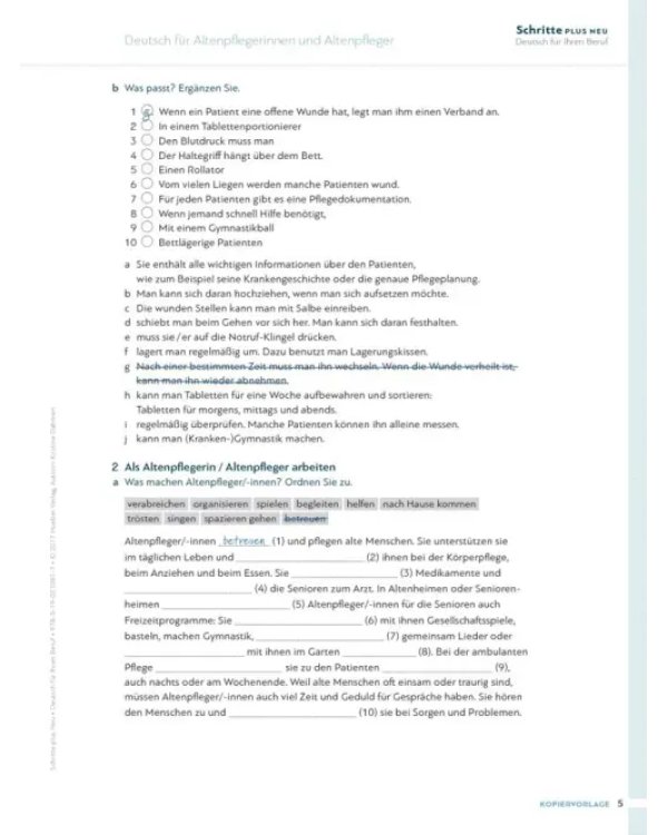 Schritte plus Neu 3–6 Deutsch für Ihren Beruf. Kopiervorlagen. Deutsch als Zweitsprache