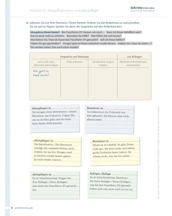 Schritte plus Neu 3–6 Deutsch für Ihren Beruf. Kopiervorlagen. Deutsch als Zweitsprache