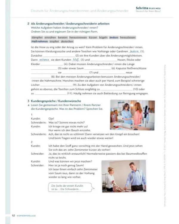 Schritte plus Neu 3–6 Deutsch für Ihren Beruf. Kopiervorlagen. Deutsch als Zweitsprache
