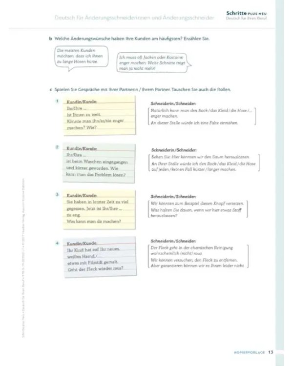 Schritte plus Neu 3–6 Deutsch für Ihren Beruf. Kopiervorlagen. Deutsch als Zweitsprache