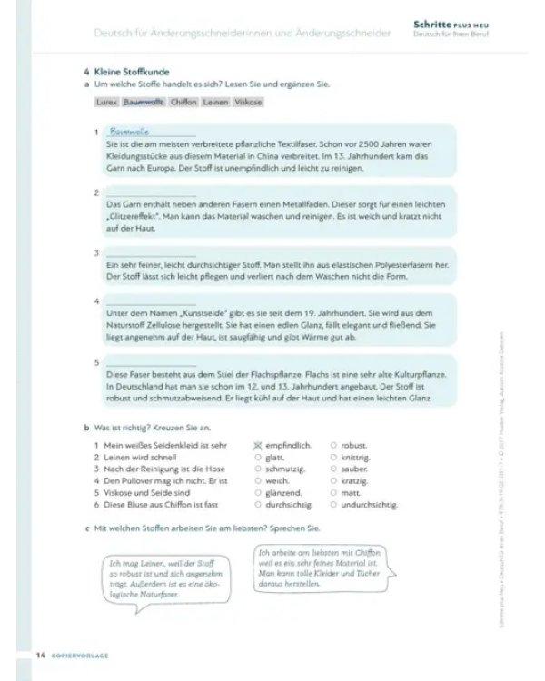 Schritte plus Neu 3–6 Deutsch für Ihren Beruf. Kopiervorlagen. Deutsch als Zweitsprache