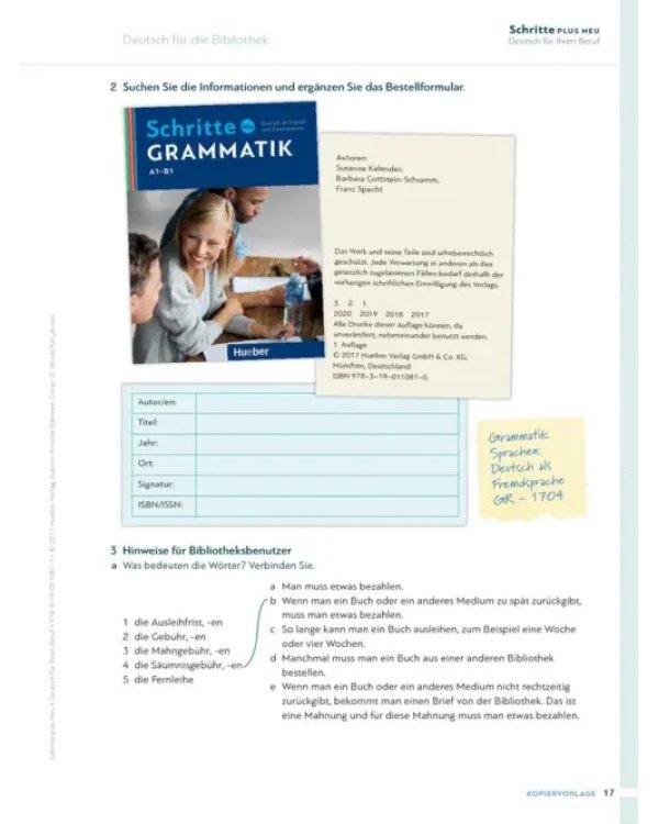 Schritte plus Neu 3–6 Deutsch für Ihren Beruf. Kopiervorlagen. Deutsch als Zweitsprache