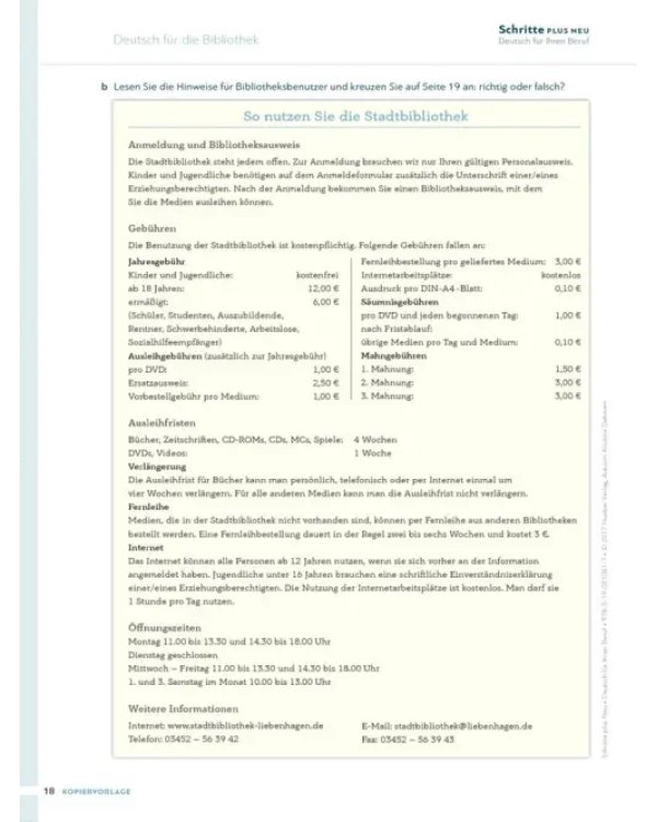 Schritte plus Neu 3–6 Deutsch für Ihren Beruf. Kopiervorlagen. Deutsch als Zweitsprache