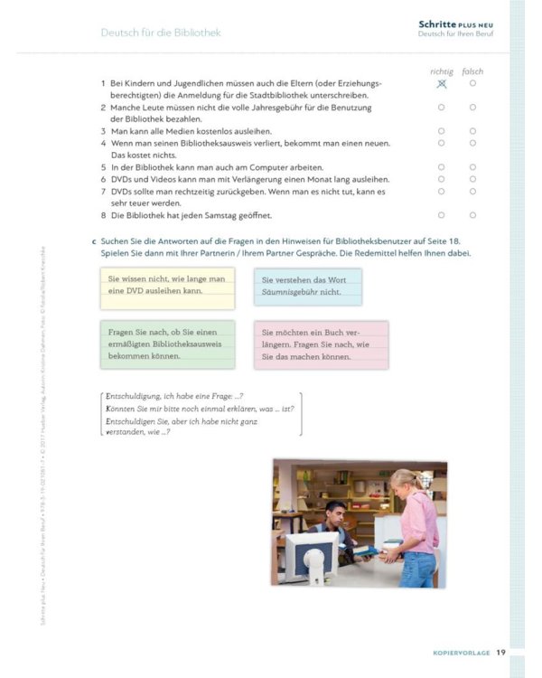 Schritte plus Neu 3–6 Deutsch für Ihren Beruf. Kopiervorlagen. Deutsch als Zweitsprache