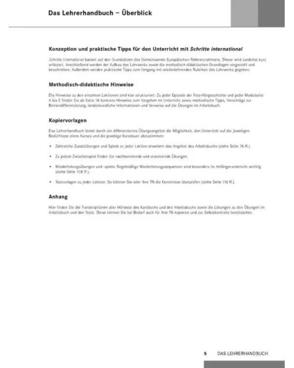 Schritte international 5. Lehrerhandbuch. Deutsch als Fremdsprache