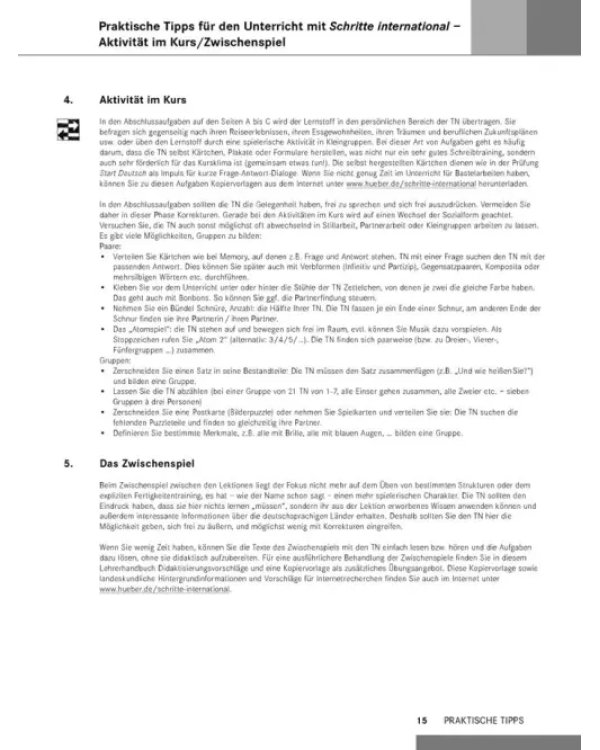 Schritte international 5. Lehrerhandbuch. Deutsch als Fremdsprache
