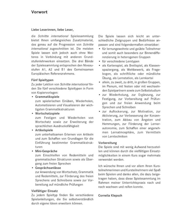 Schritte international 5+6. Spielesammlung zu Band 5 und 6. Deutsch als Fremdsprache