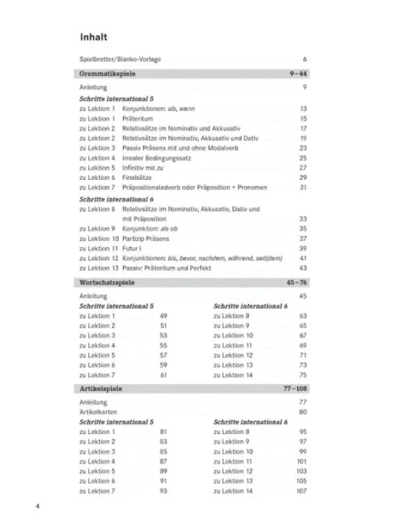 Schritte international 5+6. Spielesammlung zu Band 5 und 6. Deutsch als Fremdsprache