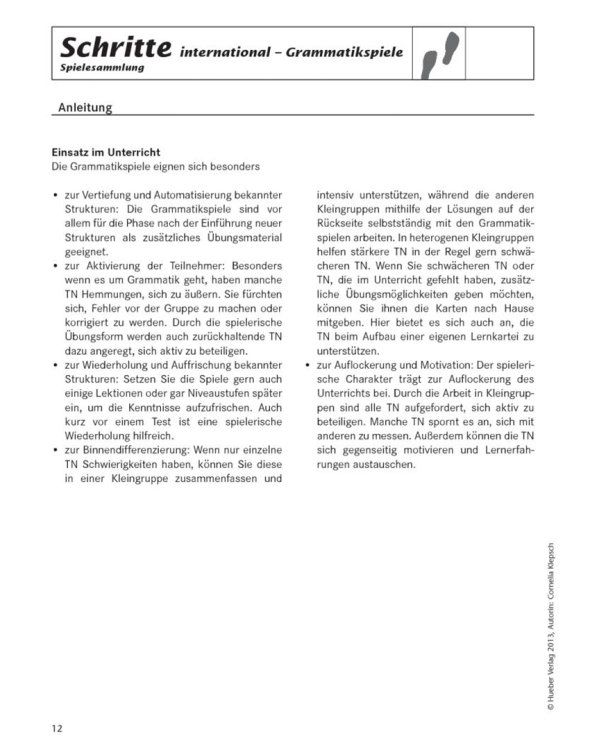 Schritte international 5+6. Spielesammlung zu Band 5 und 6. Deutsch als Fremdsprache