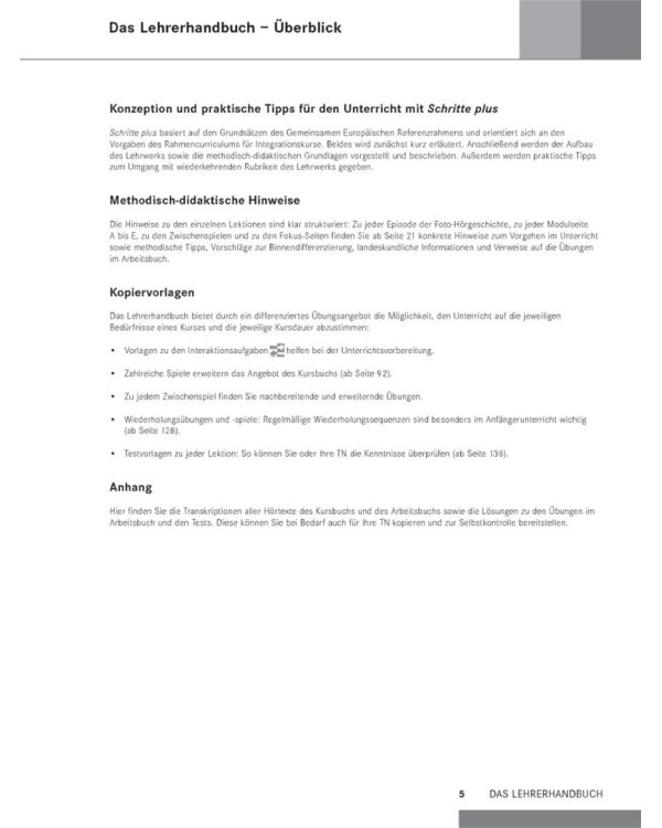 Schritte plus 1. Lehrerhandbuch. Deutsch als Fremdsprache