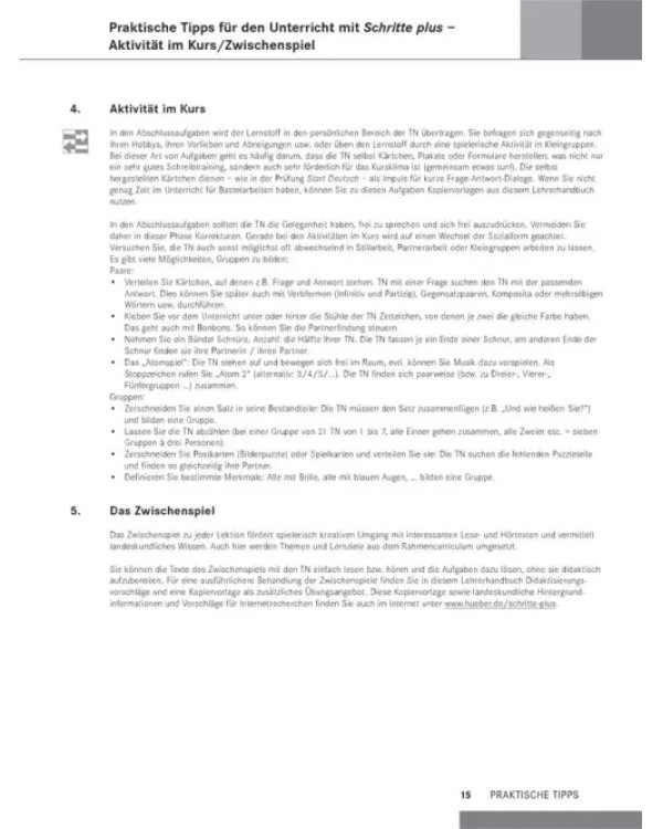Schritte plus 1. Lehrerhandbuch. Deutsch als Fremdsprache