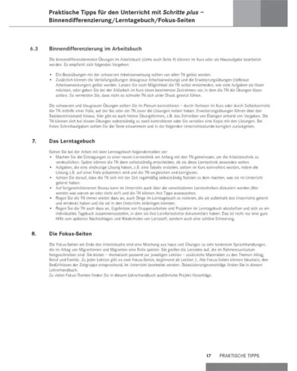 Schritte plus 1. Lehrerhandbuch. Deutsch als Fremdsprache