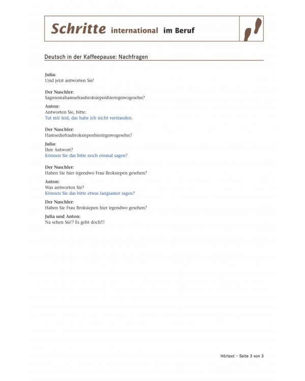 Schritte international im Beruf 3-6. 2 Audio-CDs mit Transkriptionen. Deutsch in der Kaffeepause
