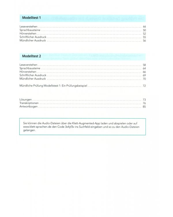 Mit Erfolg zum Zertifikat Deutsch, telc Deutsch B1. Testbuch + online