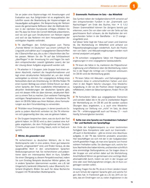 Kompass DaF C1. Deutsch für Studium und Beruf. Unterrichtshandreichung