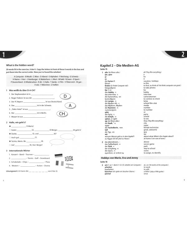 Geni@l klick A1. Deutsch als Fremdsprache für Jugendliche. Glossar Deutsch-Englisch