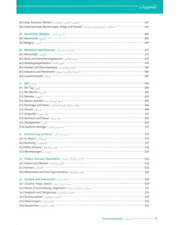 Thematischer Basiswortschatz Arabisch. Deutsch als Fremdsprache A1-B1+. Arabisch