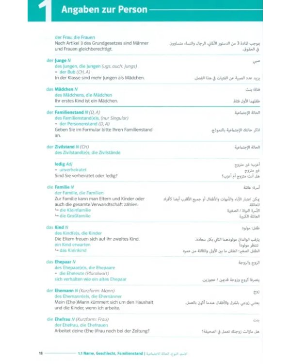 Thematischer Basiswortschatz Arabisch. Deutsch als Fremdsprache A1-B1+. Arabisch