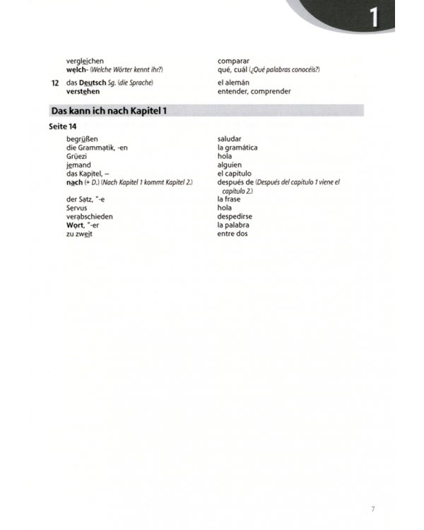 Geni@l klick A1. Deutsch als Fremdsprache für Jugendliche. Glossar Deutsch-Spanisch