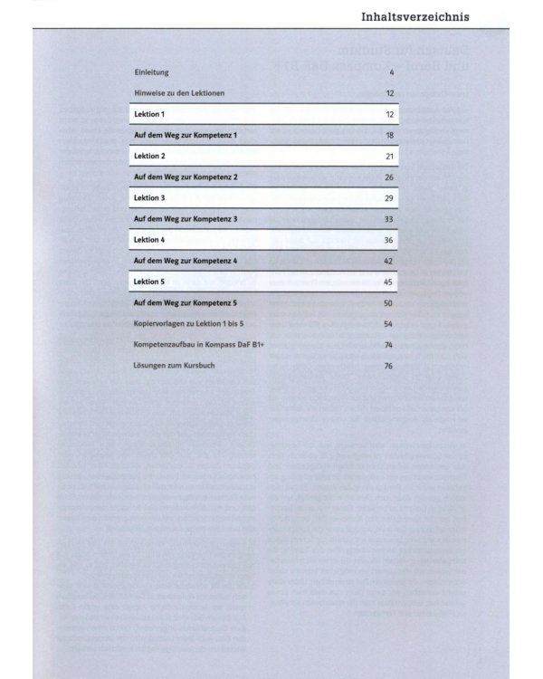 Kompass DaF B1+. Deutsch für Studium und Beruf. Unterrichtshandreichung