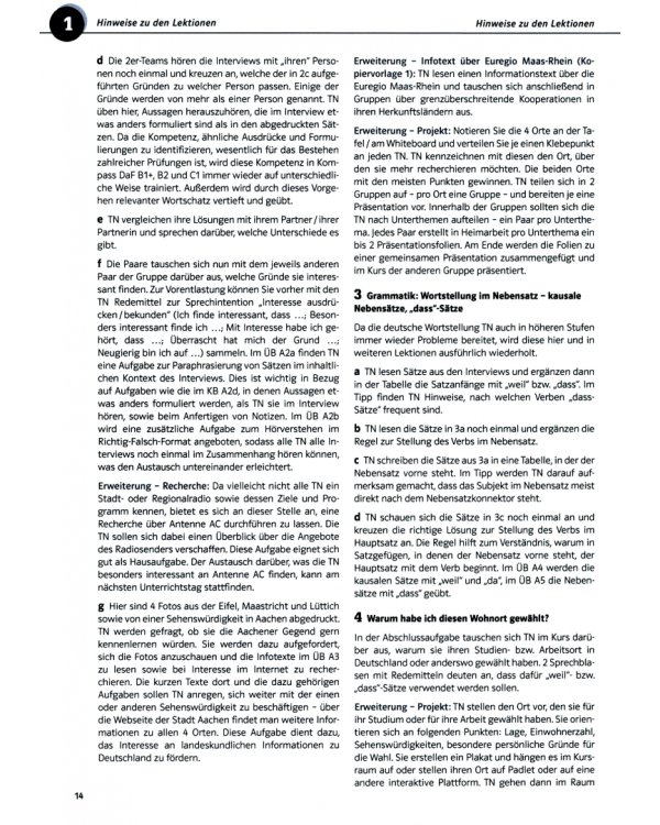 Kompass DaF B1+. Deutsch für Studium und Beruf. Unterrichtshandreichung